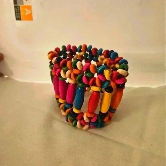 Jewelry - Multicolored wooden wrist or ankle bracelet.